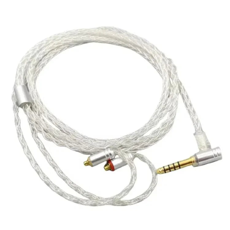 Shure SE215 / SE535 / SE846 / UE900용 1.2m 8코어 단결정 구리 은도금 MMCX 헤드폰 업그레이드 케이블, 블랙 2.5mm 밸런스, 블랙 4.4mm 밸런스, 투명 2.5mm 밸런스, 투명 3.5mm 스테레오, 투명 4.4mm 밸런스