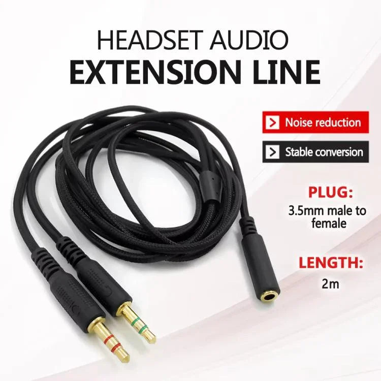 Razer Kraken V2 3.5mm 남성-여성 2-in-1 연장 케이블 오디오 어댑터, ZS0190
