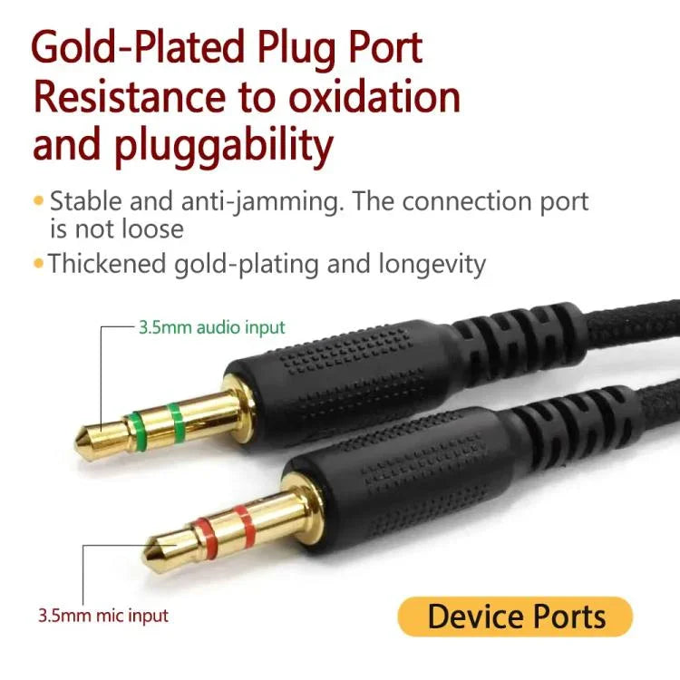 Razer Kraken V2 3.5mm 남성-여성 2-in-1 연장 케이블 오디오 어댑터, ZS0190