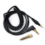 Pioneer HDJ-CUE1 / HDJ-X7 / HDJ-S7 / HDJ-X5 / HDJ-S7용 1.2m 헤드폰 스프링 오디오 케이블, 곡선 플러그, 직선 플러그
