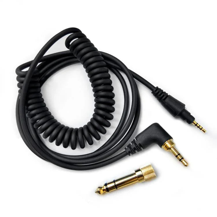 Pioneer HDJ-CUE1 / HDJ-X7 / HDJ-S7 / HDJ-X5 / HDJ-S7용 1.2m 헤드폰 스프링 오디오 케이블, 곡선 플러그, 직선 플러그