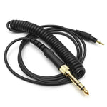 Pioneer HDJ-CUE1 / HDJ-X7 / HDJ-S7 / HDJ-X5 / HDJ-S7용 1.2m 헤드폰 스프링 오디오 케이블, 곡선 플러그, 직선 플러그