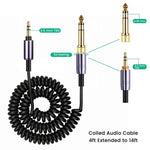 Sony WH-1000XM3 / WH-1000XM2 / WH-1000XM4 / WH-H900N / WH-H800용 헤드폰 스프링 오디오 케이블, 1.5m 스프링