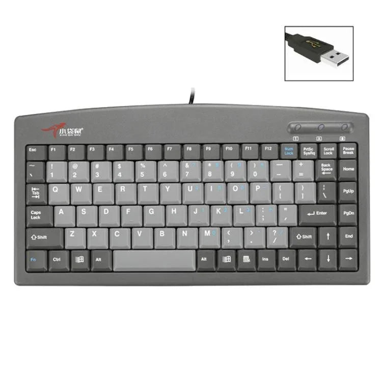 Little Kangaroo DS-9827 88키 유선 키보드 마그네틱 링 포함 노트북 산업용 사무용 키보드, PS2, USB