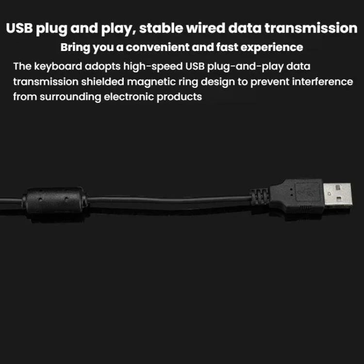 Little Kangaroo DS-9827 88키 유선 키보드 마그네틱 링 포함 노트북 산업용 사무용 키보드, PS2, USB