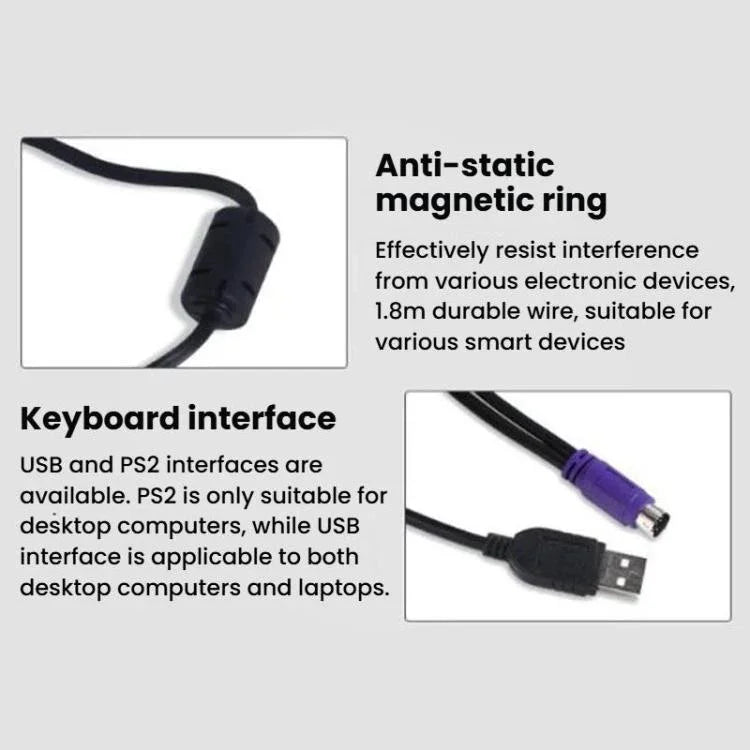 Little Kangaroo DS-8500 노트북 유선 키보드 터치패드 포함, PS2 이어 포함, USB 이어 포함, PS2 이어 미포함, USB 이어 미포함