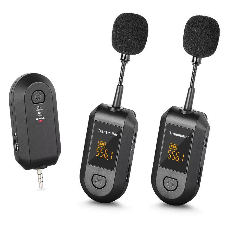 무선 2.4G 마이크 증폭기 휴대용 마이크, 1 입력 1 라펠 클립, 1 입력 1 헤드웨어, 1 입력 2 라펠 클립, 1 입력 2 헤드웨어