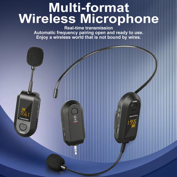 무선 2.4G 마이크 증폭기 휴대용 마이크, 1 입력 1 라펠 클립, 1 입력 1 헤드웨어, 1 입력 2 라펠 클립, 1 입력 2 헤드웨어