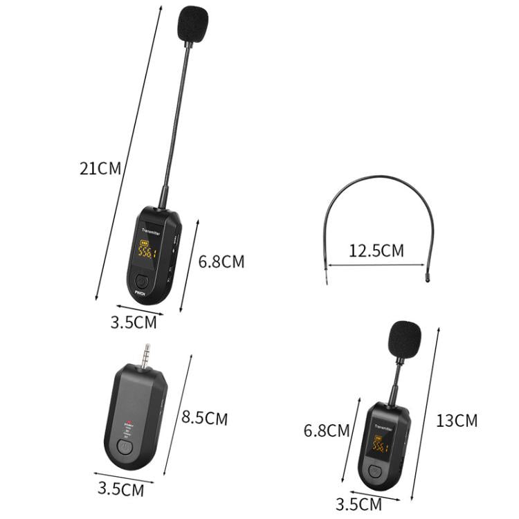 무선 2.4G 마이크 증폭기 휴대용 마이크, 1 입력 1 라펠 클립, 1 입력 1 헤드웨어, 1 입력 2 라펠 클립, 1 입력 2 헤드웨어