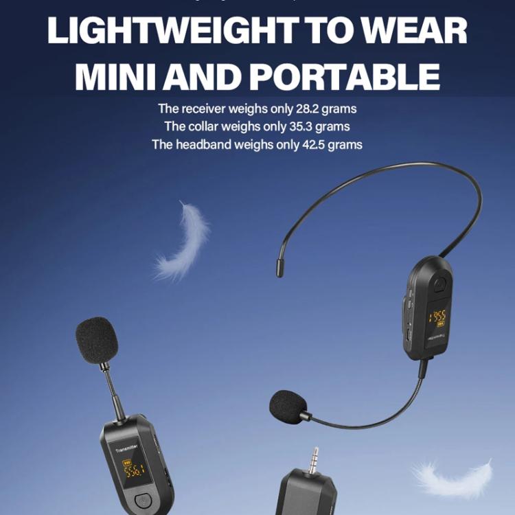 무선 2.4G 마이크 증폭기 휴대용 마이크, 1 입력 1 라펠 클립, 1 입력 1 헤드웨어, 1 입력 2 라펠 클립, 1 입력 2 헤드웨어