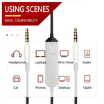 Logitech Astro A10 / A40 게이밍 헤드셋 2m 브레이디드 오디오 케이블, 실버 플러그 직통, 실버 플러그 유선 컨트롤러, 블랙 플러그 유선 컨트롤러