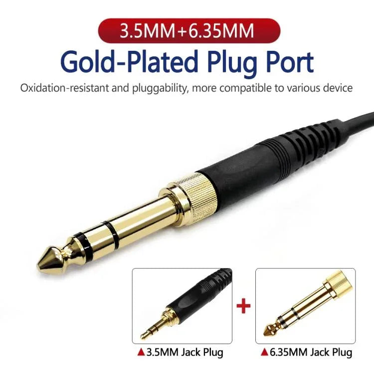 AKG Q701 Q702 K712 K240용 6.35mm 플러그 헤드폰 케이블, 1.5-4.5m 스프링, 3m 직선형
