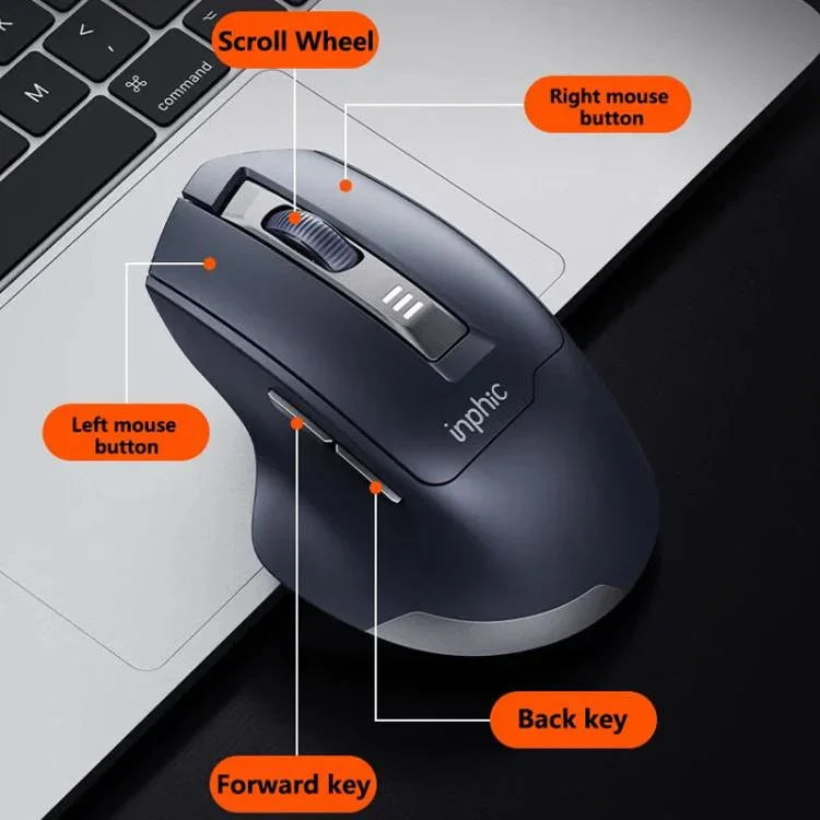 Inphic M9 2.4G 무선 마우스 비즈니스 사무용 가정용 인체공학적 무음 컴퓨터 마우스, M9