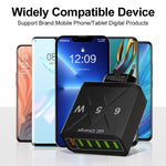 65W 6USB 포트 QC3.0 고속 충전 휴대폰 충전기, EU 플러그 (블랙), EU 플러그 (화이트), US 플러그 (블랙), US 플러그 (화이트), UK 플러그 (블랙), UK 플러그 (화이트)