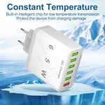 65W 6USB 포트 QC3.0 고속 충전 휴대폰 충전기, EU 플러그 (블랙), EU 플러그 (화이트), US 플러그 (블랙), US 플러그 (화이트), UK 플러그 (블랙), UK 플러그 (화이트)