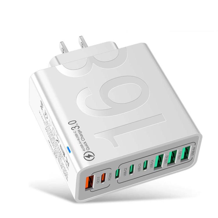 150W 4USB+4타입-C 8포트 QC3.0 고속 충전 휴대폰 충전기, EU 플러그 (블랙), EU 플러그 (화이트), EU 플러그 (옐로우), US 플러그 (블랙), US 플러그 (화이트), US 플러그 (옐로우), UK 플러그 (블랙), UK 플러그 (화이트), UK 플러그 (옐로우)