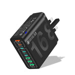 150W 4USB+4타입-C 8포트 QC3.0 고속 충전 휴대폰 충전기, EU 플러그 (블랙), EU 플러그 (화이트), EU 플러그 (옐로우), US 플러그 (블랙), US 플러그 (화이트), US 플러그 (옐로우), UK 플러그 (블랙), UK 플러그 (화이트), UK 플러그 (옐로우)