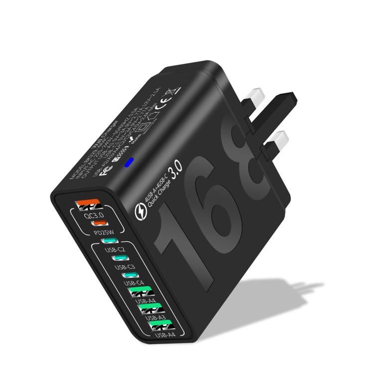 150W 4USB+4타입-C 8포트 QC3.0 고속 충전 휴대폰 충전기, EU 플러그 (블랙), EU 플러그 (화이트), EU 플러그 (옐로우), US 플러그 (블랙), US 플러그 (화이트), US 플러그 (옐로우), UK 플러그 (블랙), UK 플러그 (화이트), UK 플러그 (옐로우)