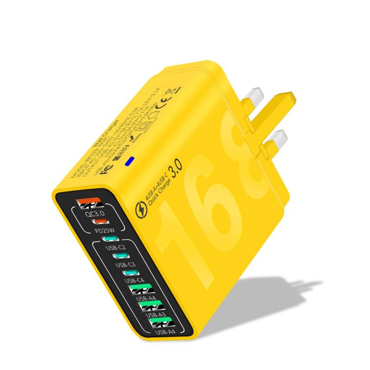 150W 4USB+4타입-C 8포트 QC3.0 고속 충전 휴대폰 충전기, EU 플러그 (블랙), EU 플러그 (화이트), EU 플러그 (옐로우), US 플러그 (블랙), US 플러그 (화이트), US 플러그 (옐로우), UK 플러그 (블랙), UK 플러그 (화이트), UK 플러그 (옐로우)