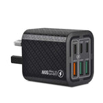 50W 3USB+3타입-C 6포트 고속 충전 휴대폰 충전기, EU 플러그 (블랙), EU 플러그 (화이트), EU 플러그 (옐로우), US 플러그 (블랙), US 플러그 (화이트), US 플러그 (옐로우), UK 플러그 (블랙), UK 플러그 (화이트), UK 플러그 (옐로우)