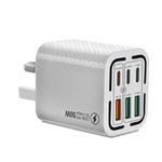 50W 3USB+3타입-C 6포트 고속 충전 휴대폰 충전기, EU 플러그 (블랙), EU 플러그 (화이트), EU 플러그 (옐로우), US 플러그 (블랙), US 플러그 (화이트), US 플러그 (옐로우), UK 플러그 (블랙), UK 플러그 (화이트), UK 플러그 (옐로우)