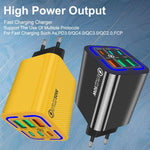50W 3USB+3타입-C 6포트 고속 충전 휴대폰 충전기, EU 플러그 (블랙), EU 플러그 (화이트), EU 플러그 (옐로우), US 플러그 (블랙), US 플러그 (화이트), US 플러그 (옐로우), UK 플러그 (블랙), UK 플러그 (화이트), UK 플러그 (옐로우)