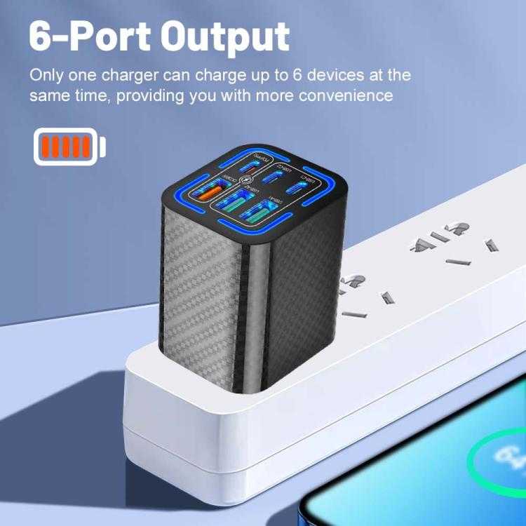 50W 3USB+3타입-C 6포트 고속 충전 휴대폰 충전기, EU 플러그 (블랙), EU 플러그 (화이트), EU 플러그 (옐로우), US 플러그 (블랙), US 플러그 (화이트), US 플러그 (옐로우), UK 플러그 (블랙), UK 플러그 (화이트), UK 플러그 (옐로우)