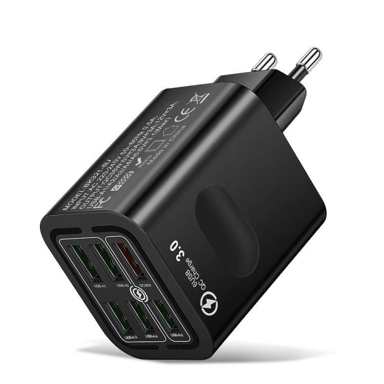 BK321 6USB 멀티 포트 고속 충전 휴대폰 충전기, EU 플러그 (블랙), EU 플러그 (화이트), EU 플러그 (옐로우), US 플러그 (블랙), US 플러그 (화이트), US 플러그 (옐로우), UK 플러그 (블랙), UK 플러그 (화이트), UK 플러그 (옐로우)