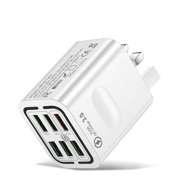 BK321 6USB 멀티 포트 고속 충전 휴대폰 충전기, EU 플러그 (블랙), EU 플러그 (화이트), EU 플러그 (옐로우), US 플러그 (블랙), US 플러그 (화이트), US 플러그 (옐로우), UK 플러그 (블랙), UK 플러그 (화이트), UK 플러그 (옐로우)