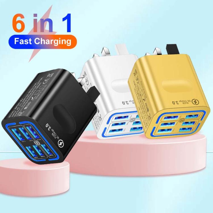 BK321 6USB 멀티 포트 고속 충전 휴대폰 충전기, EU 플러그 (블랙), EU 플러그 (화이트), EU 플러그 (옐로우), US 플러그 (블랙), US 플러그 (화이트), US 플러그 (옐로우), UK 플러그 (블랙), UK 플러그 (화이트), UK 플러그 (옐로우)