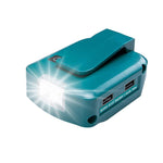 마키타 14.4V/18V 리튬 배터리 어댑터 LED 조명 포함, 듀얼 USB + DC
