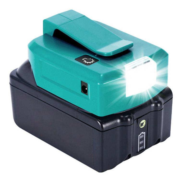 마키타 14.4V/18V 리튬 배터리 어댑터 LED 조명 포함, 듀얼 USB + DC