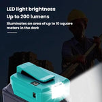 마키타 14.4V/18V 리튬 배터리 어댑터 LED 조명 포함, 듀얼 USB + DC