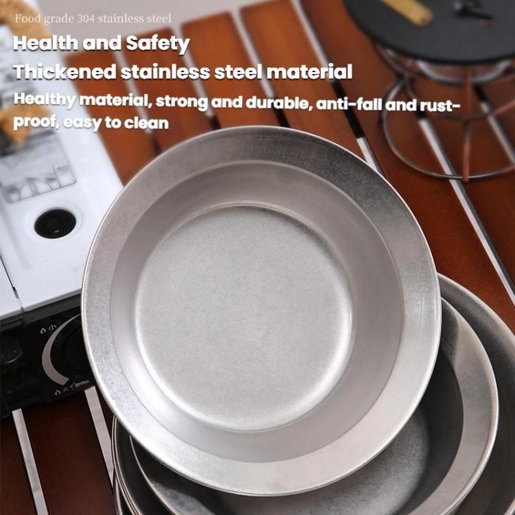 Outdoor Stainless Steel Dinner Plate Set Camping Portable BBQ Plate, With Storage Bag, AOTU AT6438-1 4pcs /Set, AOTU AT6438-1 8pcs /Set, AOTU AT6438-1 12pcs /Set, AOTU AT6438-1 16pcs /Set
