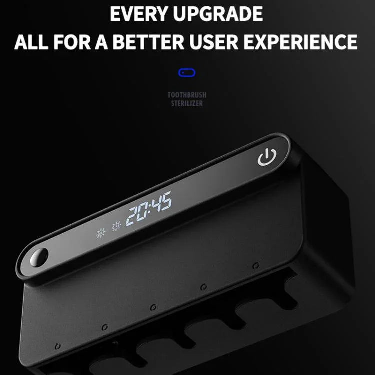 인체 센서, 시간 표시, USB-C 고속 충전, 무타공 벽걸이 홀더가 있는 스마트 UV 칫솔 살균기 및 건조기