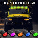 Solar-Powered Roof Warning Light LED Roof Strobe Light For Trucks Pickups, Transparent Yellow Light, Transparent White Light, Transparent 7 Colors, Transparent Black Yellow Light, Transparent Black White Light, Transparent Black 7 Colors
