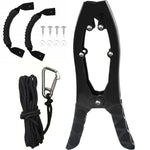 Canoe/Kayak Self-Locking Stainless Steel Anchor Clamp With Toothed Jaws, Black, Black + Metal Buckle, Black + Kayak Handrail, Black + Metal Buckle + Kayak Handrail