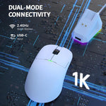 Ajazz 2.4G / 유선 듀얼 모드 게이밍 마우스 PAW3395 칩, AJ159P 충전 도크 포함 블랙, AJ159P 충전 도크 포함 화이트, AJ159 화이트