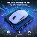 Ajazz 2.4G / 유선 듀얼 모드 게이밍 마우스 PAW3395 칩, AJ159P 충전 도크 포함 블랙, AJ159P 충전 도크 포함 화이트, AJ159 화이트