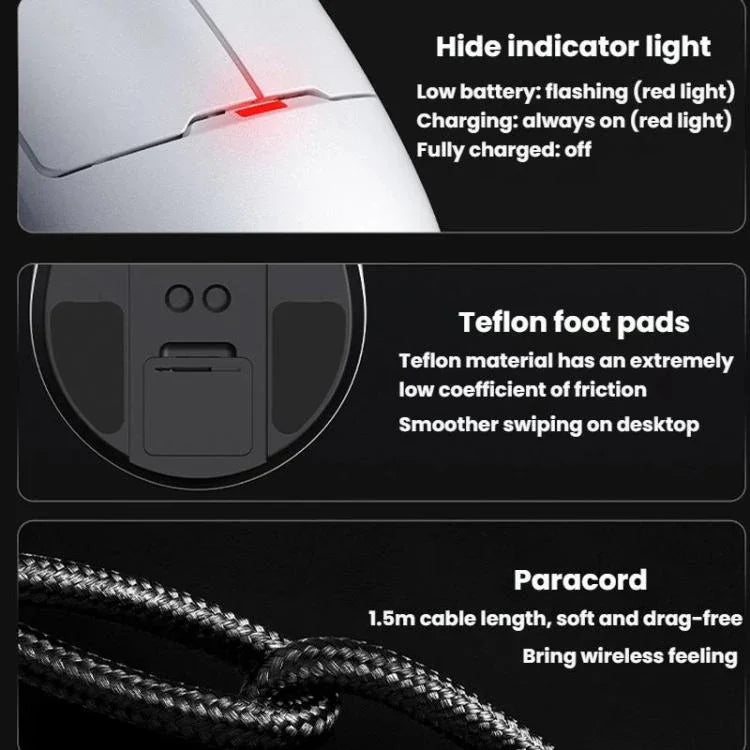 Ajazz NearLink / 유선 / 블루투스 트리 모드 마우스, AJ159 NL 400mAh PAW3311 화이트, AJ159 NL 800mAh PAW3311 블랙, AJ159 NL 800mAh PAW3311 화이트, AJ159 NL P 800mAh PAW3395 블랙, AJ159 NL P 800mAh PAW3395 화이트