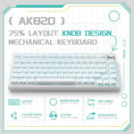 Ajazz AK820 핫스왑 유선 기계식 키보드 라이트 포함, 그린 스위치 아이스 블루 라이트 화이트, 레드 스위치 화이트 라이트 블랙, AS 레드 스위치 화이트 라이트 그레이 화이트, HP 스위치 화이트 라이트 화이트 그레이, 씨 솔트 스위치 RGB 퍼플 화이트 블루