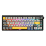 Ajazz AK650 화면 노브 RGB 라이트 탑재 트라이모드 무선 기계식 키보드, 플라잉 피쉬 스위치 퍼플 화이트 블루, 드림 스위치 퍼플 화이트 블루, 드림 스위치 블랙 그레이 옐로우, 드림 스위치 측면 각인 그라데이션 블랙베리