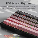Ajazz AK650 화면 노브 RGB 라이트 탑재 트라이모드 무선 기계식 키보드, 플라잉 피쉬 스위치 퍼플 화이트 블루, 드림 스위치 퍼플 화이트 블루, 드림 스위치 블랙 그레이 옐로우, 드림 스위치 측면 각인 그라데이션 블랙베리