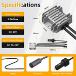 Power Converter Car Charger Cigarette Lighter, 12V / 24V To 30V 3.5A With 1m Car Charger