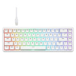 Ajazz AK680 MAX 마그네틱 샤프트 기계식 유선 키보드 RGB 라이트 탑재, 블랙, 화이트, 블랙 그레이 옐로우, 블루 화이트 다크 블루, 측면 각인 그라데이션 핑크, 윤곽선 블랙, 윤곽선 화이트