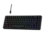Ajazz AK680 MAX 마그네틱 샤프트 기계식 유선 키보드 RGB 라이트 탑재, 블랙, 화이트, 블랙 그레이 옐로우, 블루 화이트 다크 블루, 측면 각인 그라데이션 핑크, 윤곽선 블랙, 윤곽선 화이트