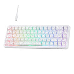 Ajazz AK680 MAX 마그네틱 샤프트 기계식 유선 키보드 RGB 라이트 탑재, 블랙, 화이트, 블랙 그레이 옐로우, 블루 화이트 다크 블루, 측면 각인 그라데이션 핑크, 윤곽선 블랙, 윤곽선 화이트