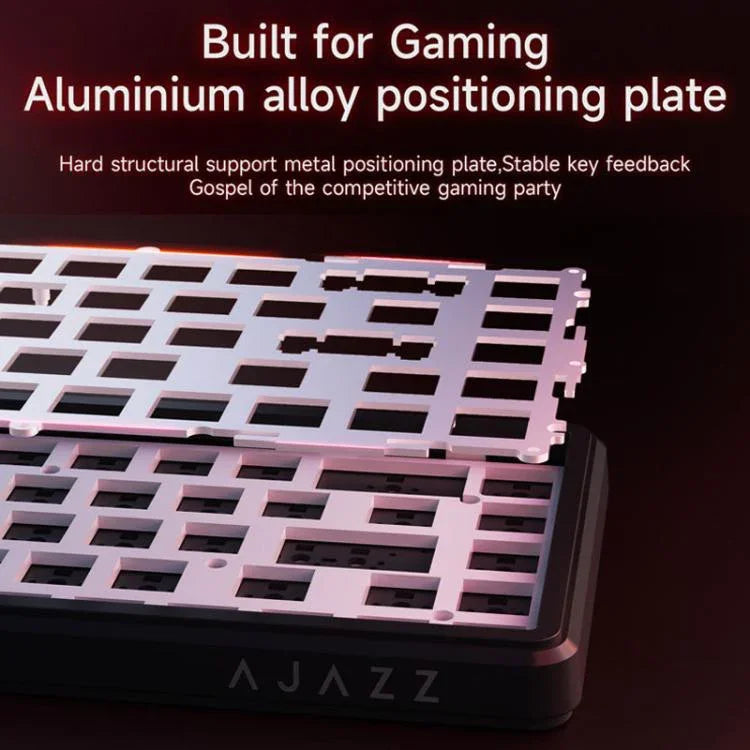 Ajazz AK680 MAX 마그네틱 샤프트 기계식 유선 키보드 RGB 라이트 탑재, 블랙, 화이트, 블랙 그레이 옐로우, 블루 화이트 다크 블루, 측면 각인 그라데이션 핑크, 윤곽선 블랙, 윤곽선 화이트