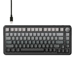 Ajazz AK820 MAX 핫스왑 가스켓 75 기계식 키보드 RGB 라이트 탑재, 트라이모드 아이스크림 샤프트 블랙 그레이 옐로우, 유선 마그네틱 샤프트 블랙 그레이 옐로우, 유선 마그네틱 샤프트 측면 조각 그라데이션 그레이