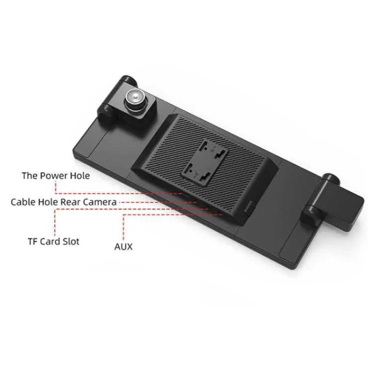 Voice-Controlled CarPlay With Split-Screen Dual-Camera Dashcam, Front Camera + Interior View, With Rear View Camera